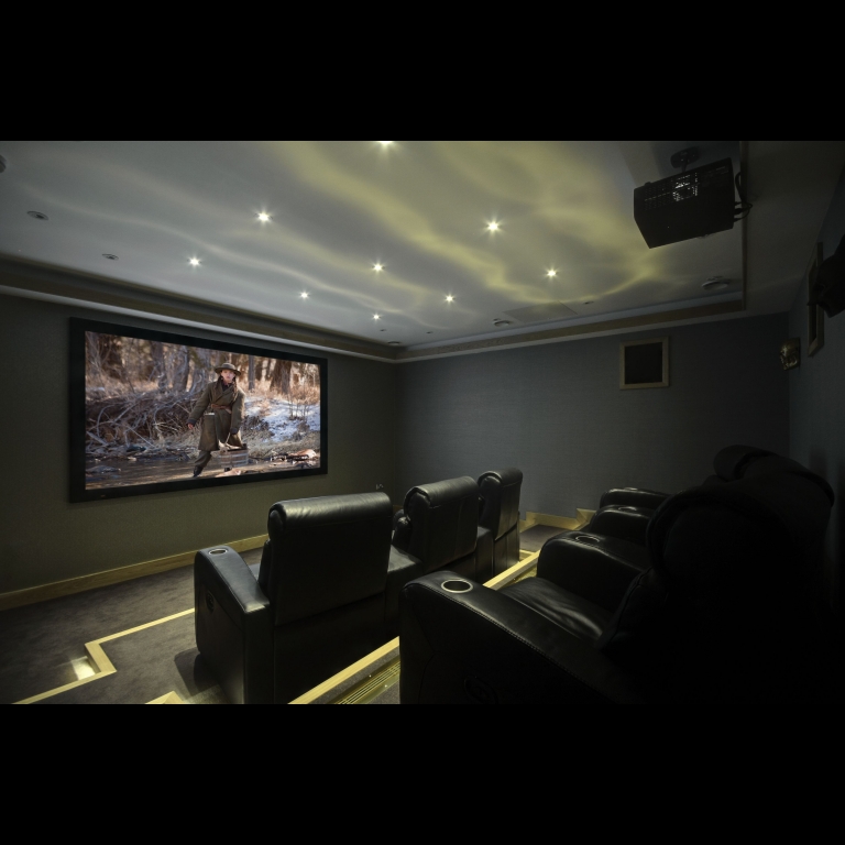 Artcoustic Spitfire Monitor speakers and Spitfire Subwoofers installed in a dedicated private cinema 