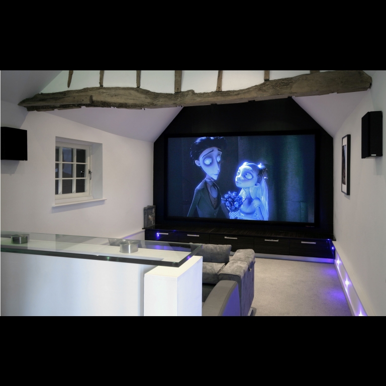 Artcoustic Spitfire Monitor speakers and Spitfire Subwoofers installed in a dedicated private cinema 